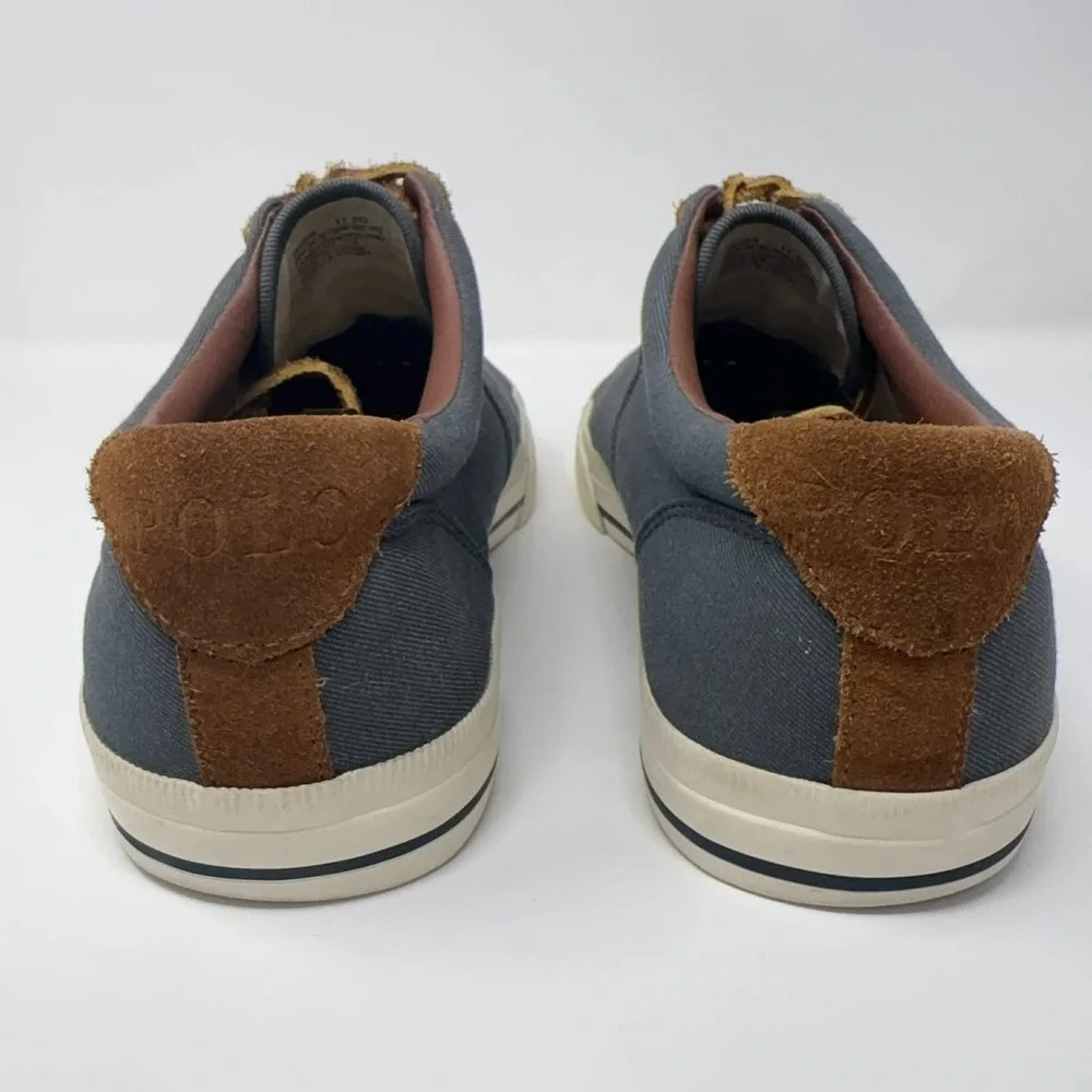 Polo Ralph Lauren Vaughn Shoes Mens 11.5 Sneakers Blue Pony Leather Laces Preppy